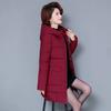Женское зимнее теплое пальто с капюшоном большого размера однотонное средней длины простое пальто для женщин среднего и пожилого возраста