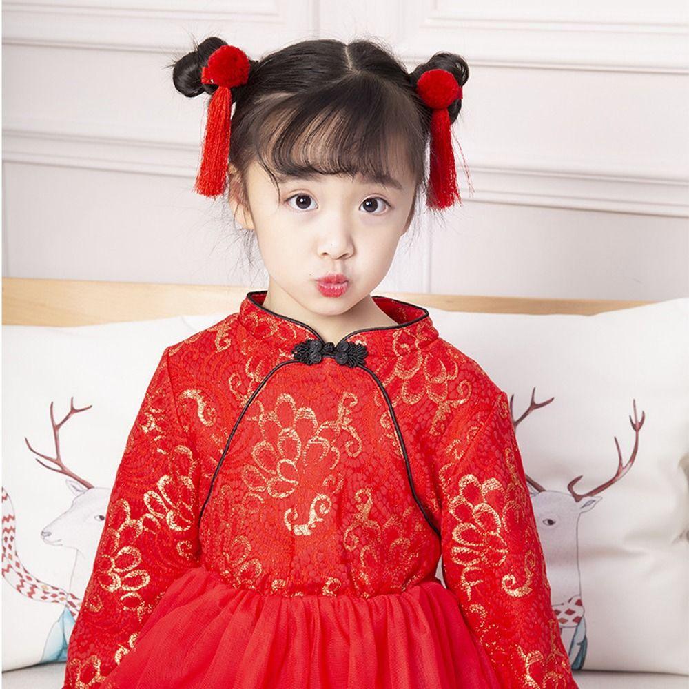 New Year Butterfly Chinese Hanfu Hair Clips Children Barrettes Festival Hairpins Duckbill Clips
