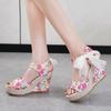 Fashion Plus Size 2025 Fashion Open Toe Women's Sandals Summer Printing Round Toe Platform Wedges Sandals for Daily Casual Dress Shoes
