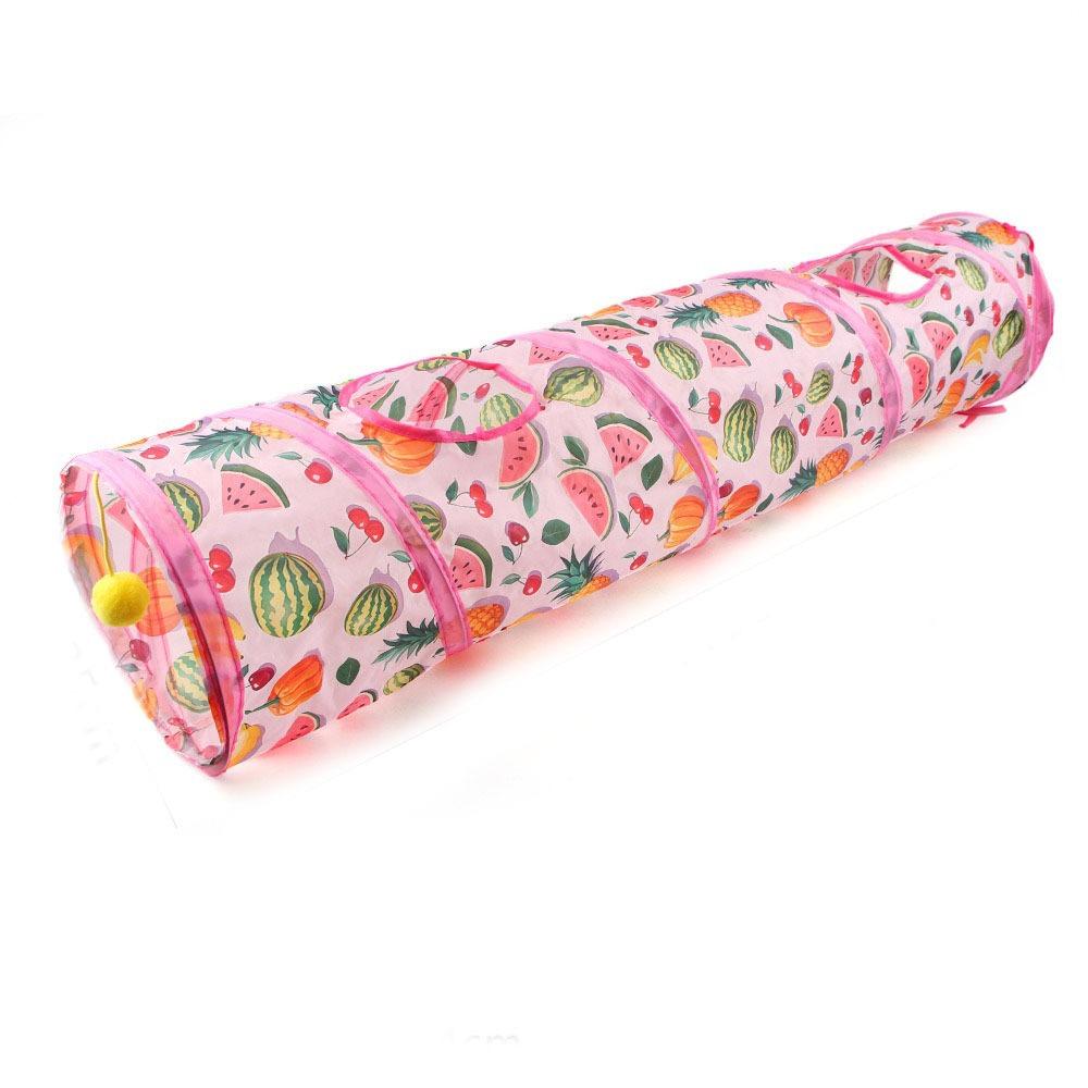Printed Cat Play Tunnel Foldable Cat Channel Universal Cat Tent Nest Interactive Fun Toy