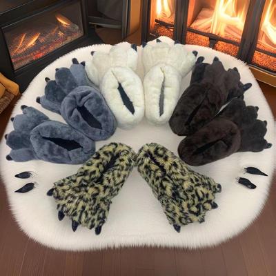 Мультяшные плюшевые тапочки с леопардовым принтом 2025 - Уютная хлопковая домашняя обувь для мужчин и женщин, парный стиль