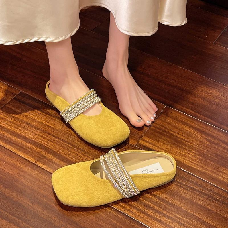 Baotou Half-slipper French Flat Single Shoes for Women Spring and Summer Cool Drag Mules