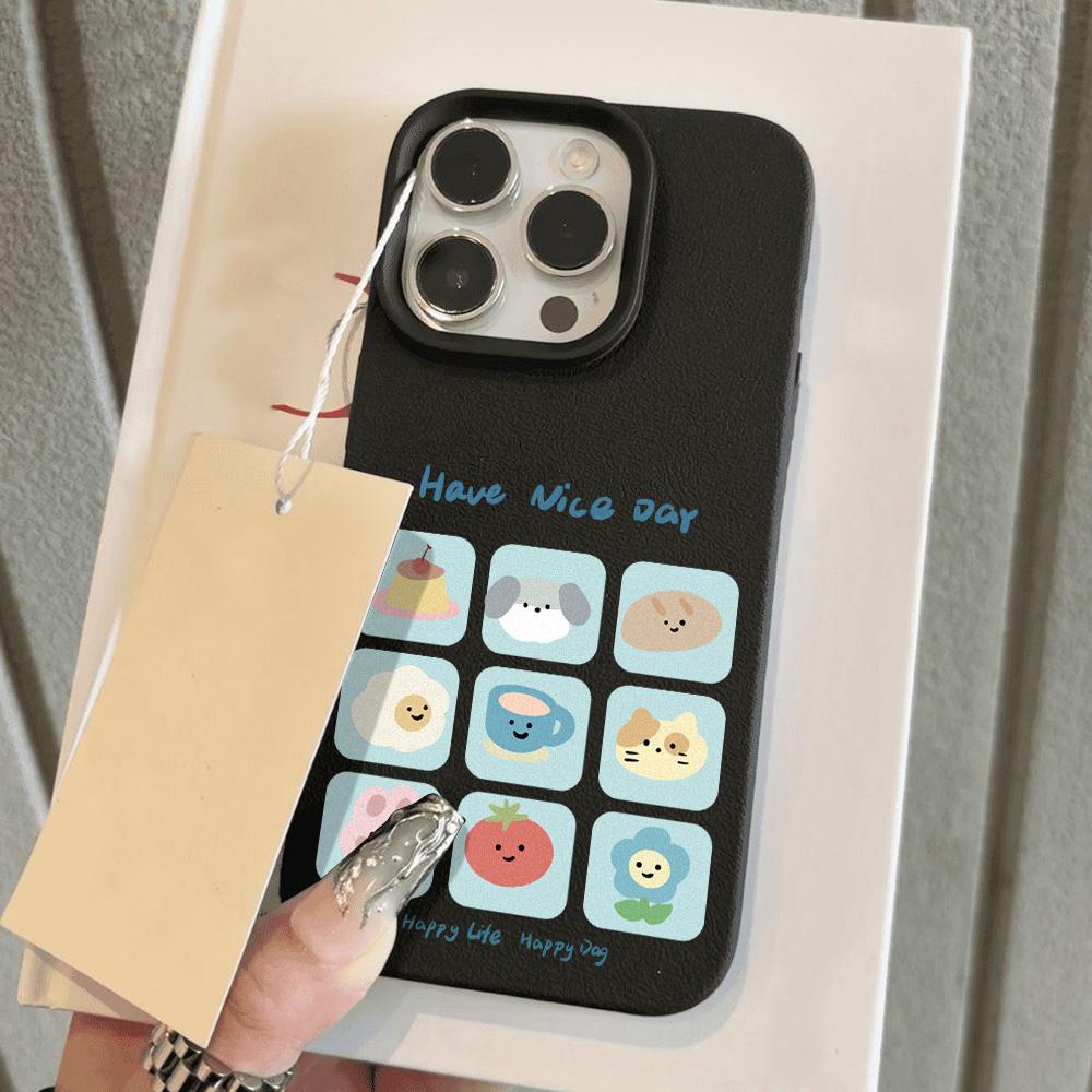 Чехол для телефона iPhone 11 13, чехол для iPhone 12 14 15 16 Pro Max 12 Pro 15 Plus, кожаный, окрашенный, водонепроницаемый, устойчивый к падениям и износу, мультяшный