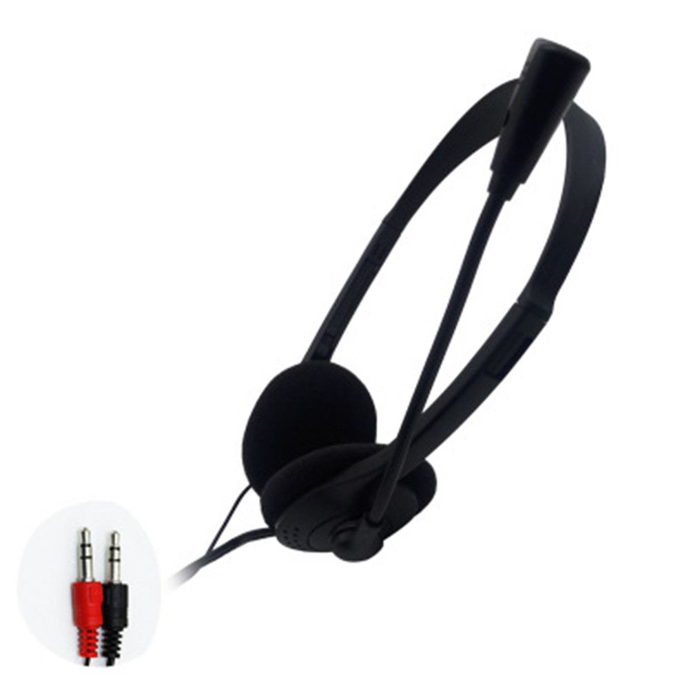 Adjustable Headband with Microphone Noise Cancelling Earphone Headphones Headset Wired Stereo