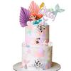 The Sea Cake Toppers set with Little Resin 3D Mermaid Seaweed Bubble Starfish Shell Mermaid Tail Cupcake Picks