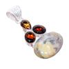 Laguna Lace Agate, Smokey Gemstone 925 Sterling Silver Jewelry Pendant 2.0"  AH-3319