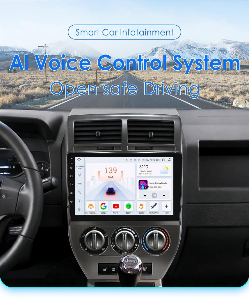 2007-2009 Jeep Compass Android GPS-навигатор с большим экраном