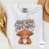 Stay Wild Sip Coffee Highland Cow Tee, Highland Cow Latte Tee, Highland Cow Gift, Cow Coffee Shirt, Cute Cow Latte, Funny Coffee Shirt