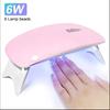 6W Mini Nail Dryer Machine Portable LED UV Manicure Lamp Home Use Nail Lamp