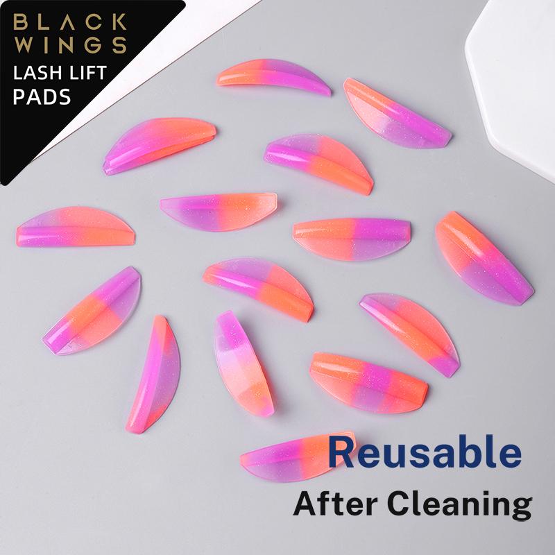 BLACKWINGS 8 пар силиконовых подушечек для завивки ресниц, подушечки для завивки ресниц, с таблицей размеров, гипоаллергенные многоразовые аксессуары