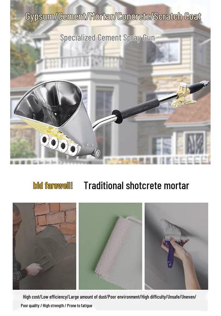 Multi-functional Cement Mortar Sprayer: Indoor/Outdoor Wall Plastering & Grouting Machine