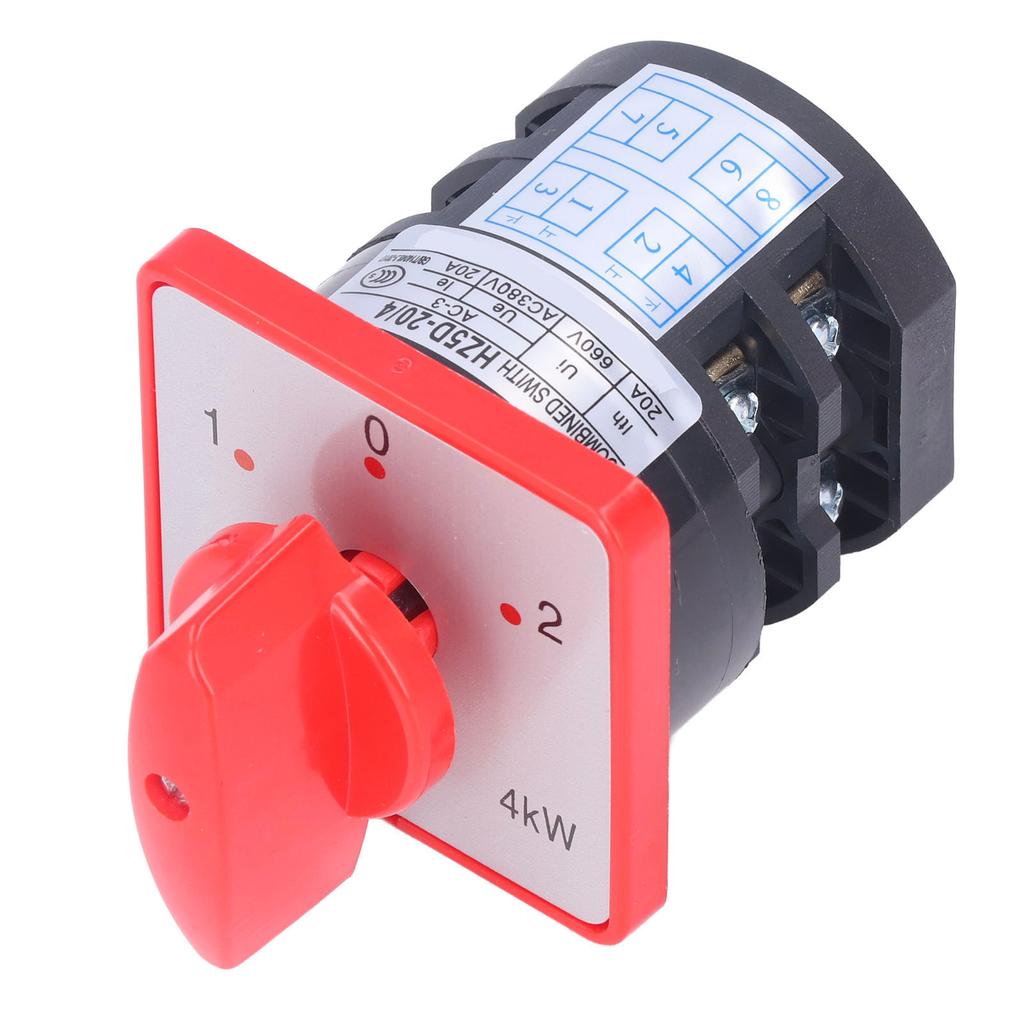 Changeover Switch 2 Pole 3 Position Cam Changeover Control Selector Switch for Motor AC380V