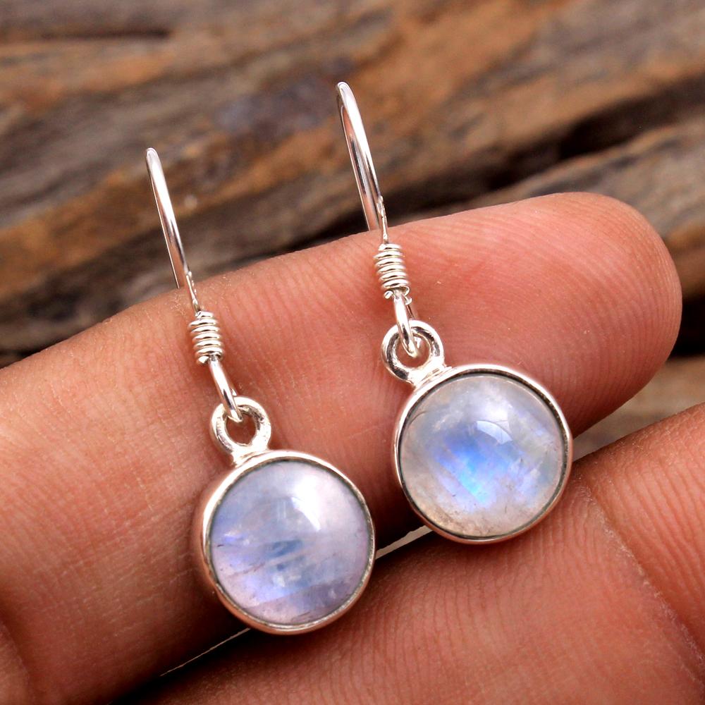 Black Onyx Green Onyx Garnet Moonstone Lapis Lazuli Carnelian Larimar Silver Earring Handmade Jewelry