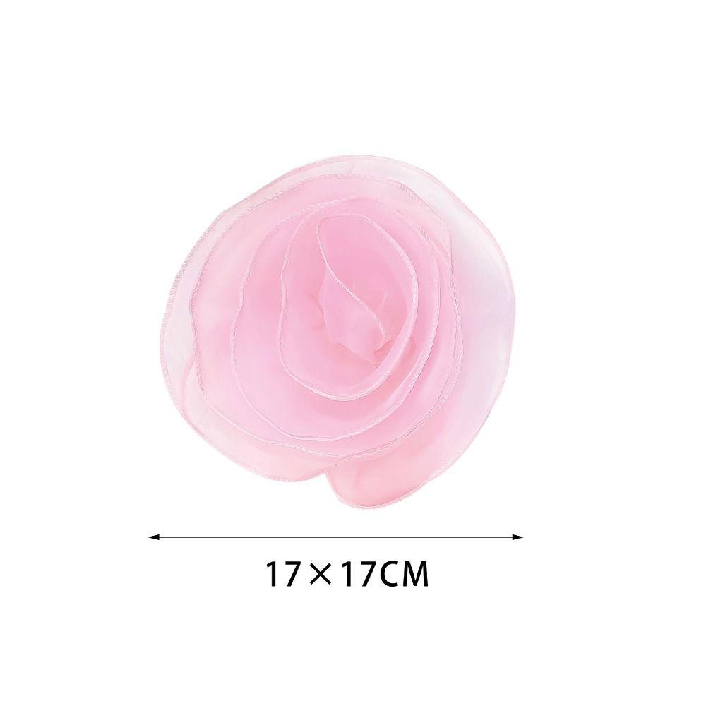 Handmade Rose Flower Brooch Multi-layer Yarn Organza Multi-Layer Floral Brooch for Women