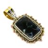 Natural Pietersite Gemstone TwoTone 925 Solid Sterling Silver Pendant 1.50" w4Z73