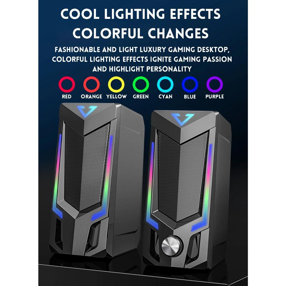 Проводная и Bluetooth RGB Компьютерная колонка, Настольная компьютерная колонка, Колонка для ноутбука, Настольная стереоколонка, Питание от USB, с LED-подсветкой