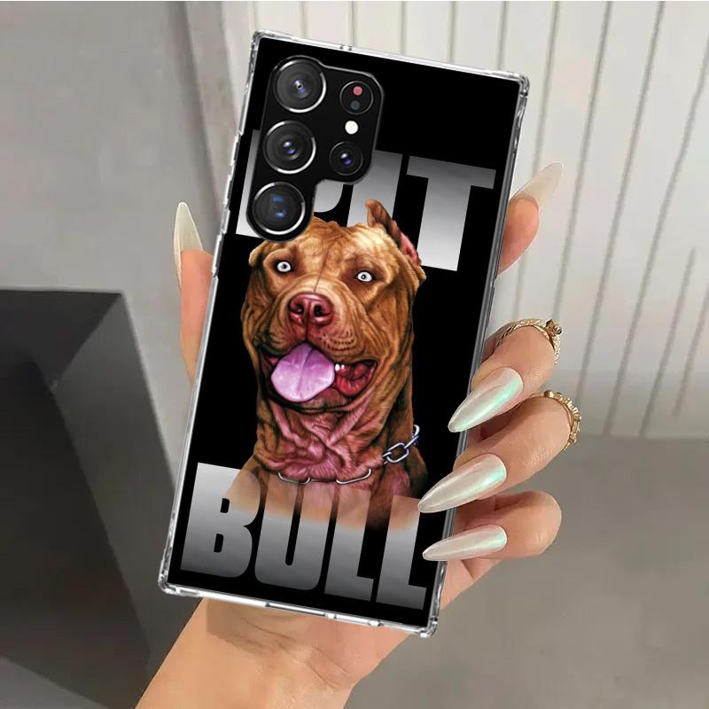 Pit Bull Pet Dog Pitbull Phone Case for Samsung Galaxy S26 S24 S23 Ultra S25 Edge S22 S21 Plus S20 FE + Soft Print Shell Funda G