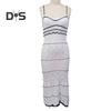 Женское длинное платье без рукавов с лямками-спагетти, полосатое платье миди, летние пляжные трикотажные платья-ками