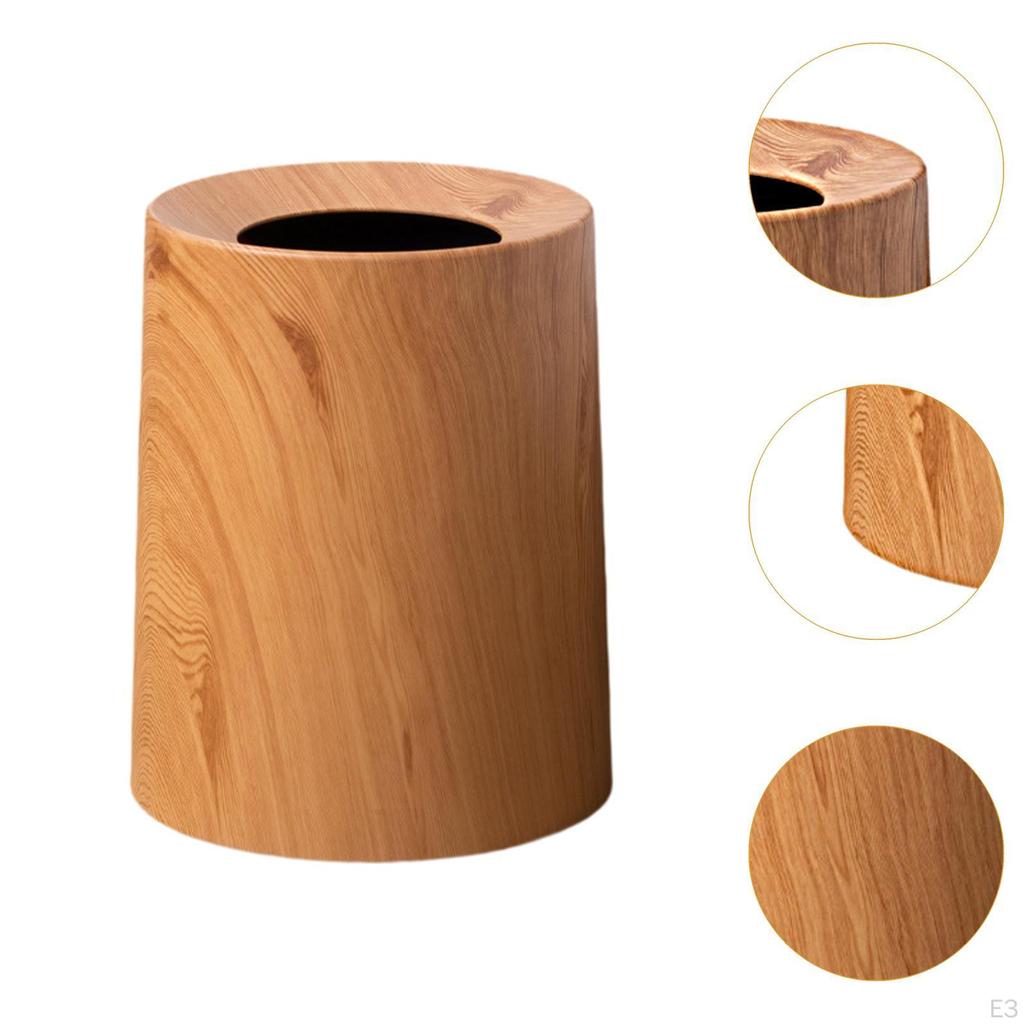 Elegant Wood Grain Waste Bin for Home And Office