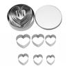 6Pcs Diy Heart Love Stainless Steel Cookie Cutter Mold Biscuit Mold Fondant Pastry Cake Decoration Baking Tool