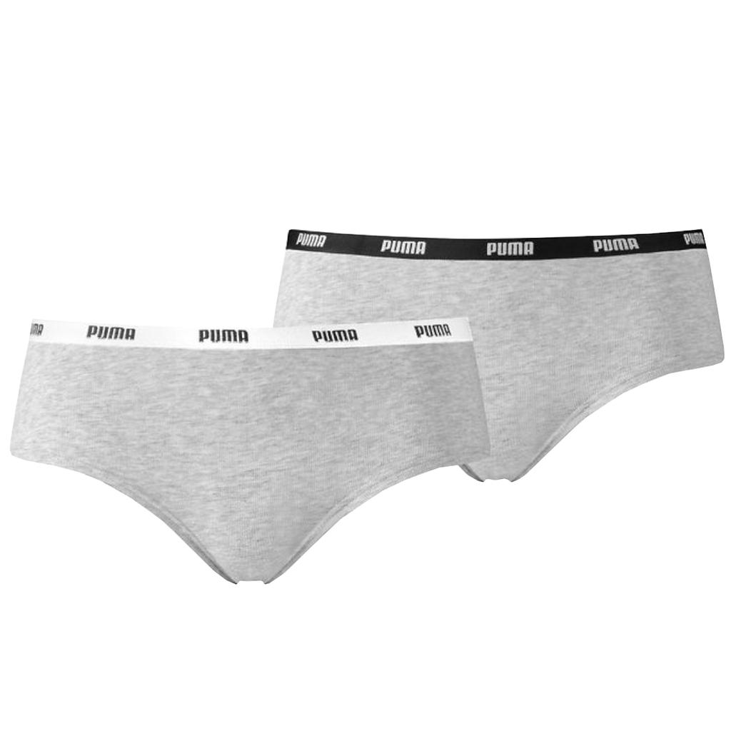 Puma Hipsters 2 Pack, Womens Grey Panties