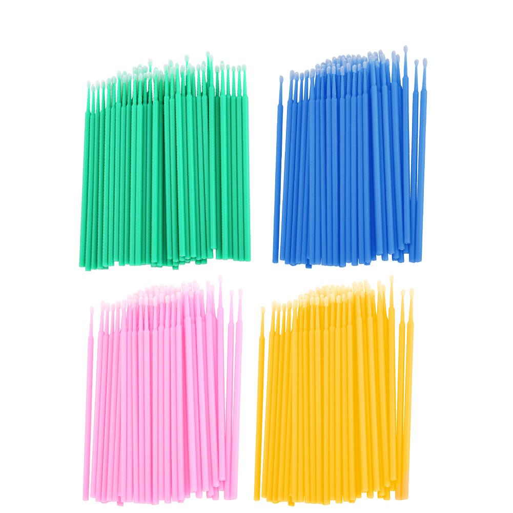 400pcs Disposable Cotton Stick Eyelash Cleaning Stick Micro Brush Cotton Swab Eyelashes Light