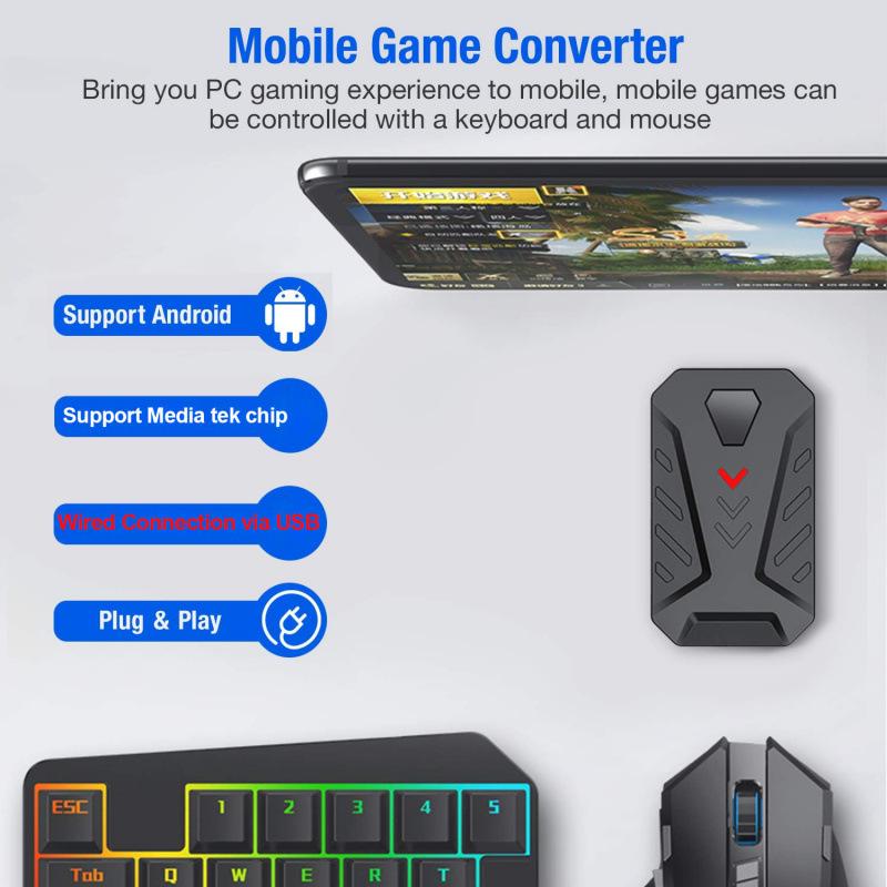Gamwing Комплект из 4-в-1: Клавиатура и Мышь для Мобильных Игр