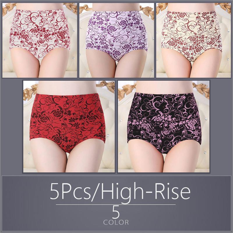 5Pcs Women's Panty Underwear Underwear High Waist Underwear Cotton Panties Women's Plus Size Underwear