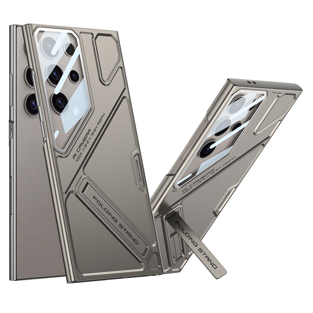 For Samsung Galaxy S25 Ultra Case Mecha Style Shockproof Hard PC Phone Cover with Kickstand