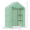 Walk In Greenhouse with Shelves, Portable Gardening Plant Grow House for Outdoor with 2 Tier Shelf, Roll-Up Zippered Door, PE Cover, 141 x 72 x 191cm