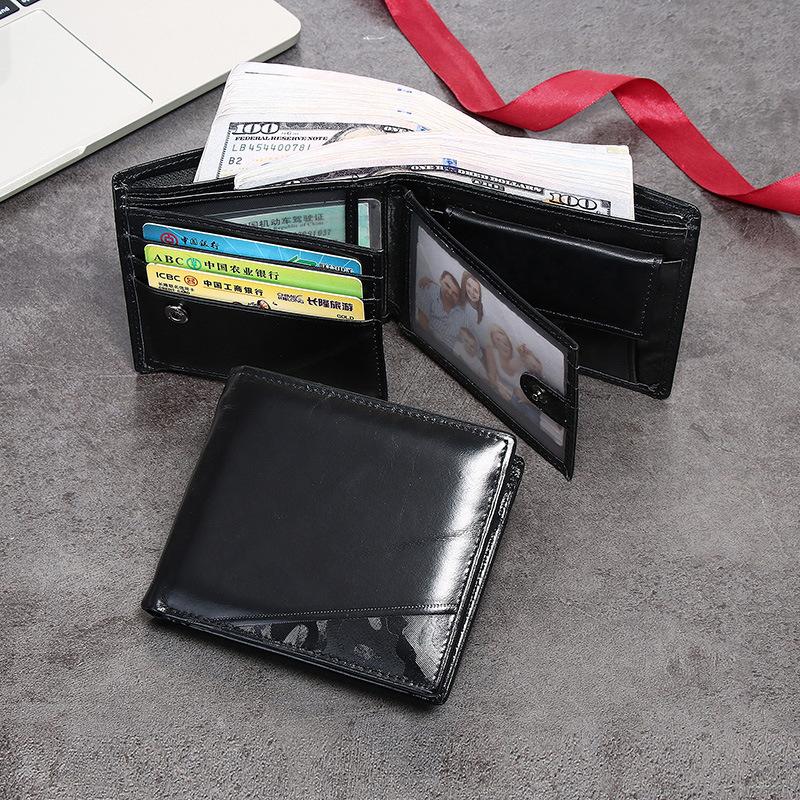 Men PU Leather Vintage Short Wallet Credit Card Holder Bifold Business Purse  Leather Wallet
