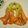 Scarves Natural Style Spring and Autumn Printed Flowers and Birds Rectangle Sun Protection Chiffon Scarf
