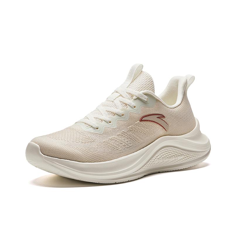New Anta Stroll Lightweight And Breathable Low Top Running Shoes Women's Beige Brown 922425509-3