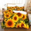 Оранжевый Постельный Комплект с Принтом Подсолнухов Подарок для Влюбленных Пар Цветочный Узор Пододеяльник Одеяло Домашнее Использование Постельное Белье Одеяло для Двуспальной Кровати