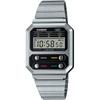Цифровые часы CASIO Reprint Design A100WE-1A Мужские Overseas Модель Серебристый