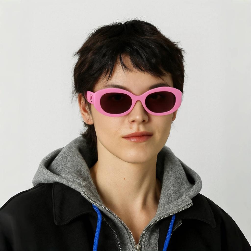 Chanel Irregular Shape Sunglasses With Side Logo Women sunglasses Pink CH5528-C.1776/53