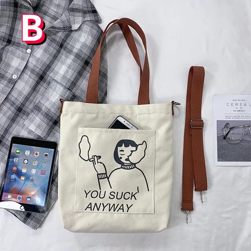 1 Pcs Women's Bag Canvas Bag Girl Student Korean Version New Versatile Canvas Bag Women's Crossbody