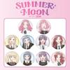 ILLIT "SUNNER MOON" Мультяшный Зеркальный Брелок Жестяная Значок Подарок