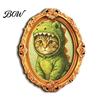 Kitchen Appliance Magnets 1/6Pcs Halloween Retro Frame Refrigerator Magnet, Wood Carved Fridge Home Decor Magnet Cabinet Whiteboard for Office Vintage