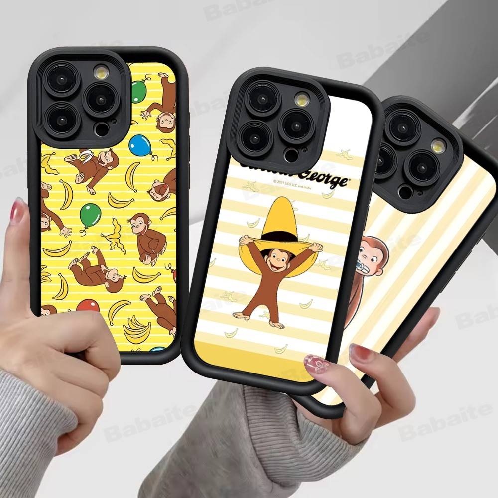 Cute C-Curious G-George Monkey TPU Phone Cover For iphone 17 16 15 14 13 12 11 Pro Max Plus Case Cover