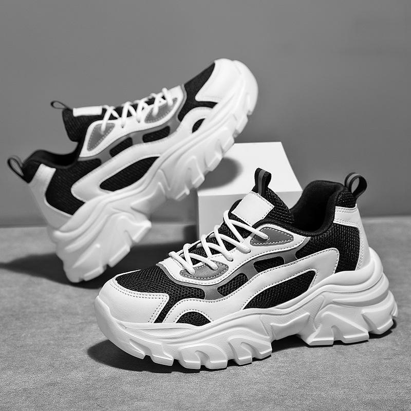 Универсальные женские кроссовки большого размера из сетки - Повседневные беговые кроссовки, увеличивающие рост, для студентов и пап