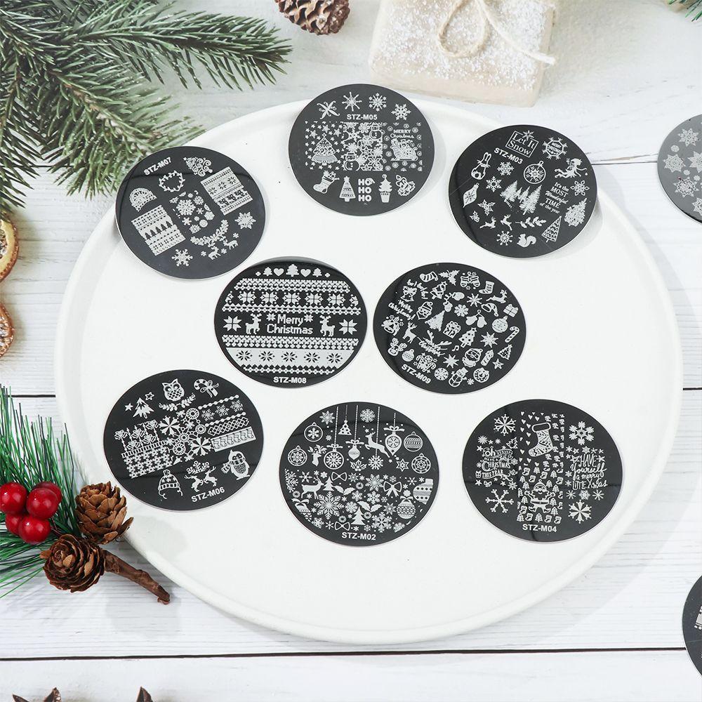 Manicure Santa Claus Christmas Nail Stamping Plates Nail Stamp Polish Templates Stencils Molds