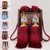 1Pair Euro Faux Crystal Tassels Fringe Curtain Tieback Rope Window Drapes Decor