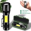 Mini USB Rechargeable LED Flashlight High-power Zoom Flashlight Outdoor Camping Strong Light Waterproof Flashlight Cob Mini Flashlight