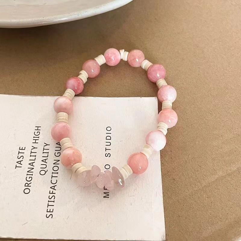 Chic Macaron Ceramic Sea Shell Beaded Bracelet Unique Fresh Sweet Jewelry For Women