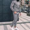 New Plaid Tracksuit Men's Sets Gentleman Jacket Sportswear Male 3D Print 2 Piece Set Sport Suit Sweatpants Chandals Man Clothes
