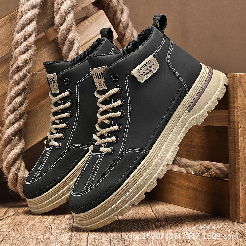 Ботинки Martin мужские туфли осенние новые высокие туфли мужские трендовые универсальные нескользящие кожаные туфли повседневные инструментальные туфли короткие ботинки