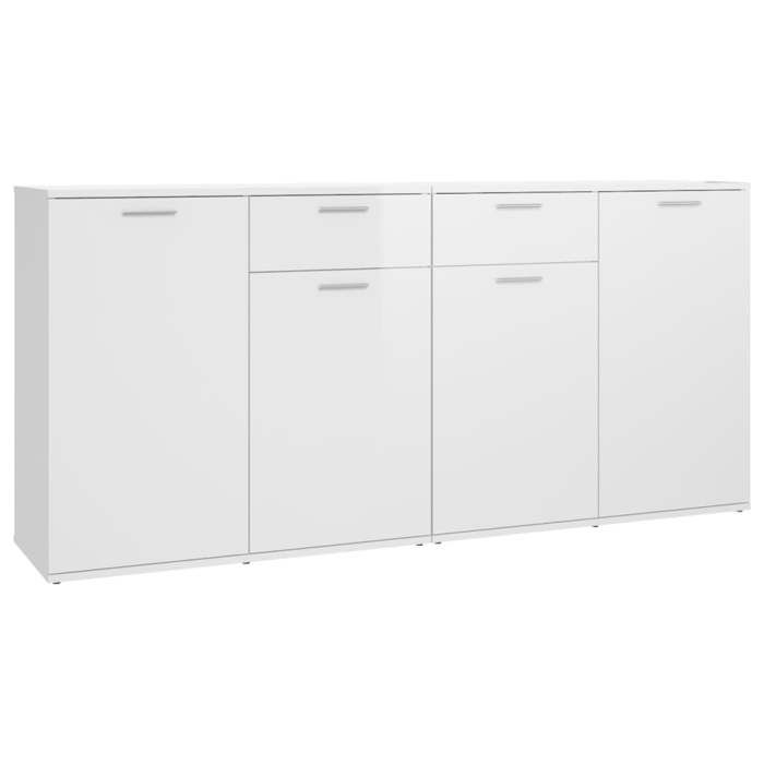 VidaXL Buffet Blanc brillant 160x36x75 cm Bois d'ingénierie 3074933
