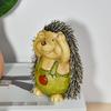 3 шт. Мини-фигурка ежика, милая маленькая керамическая статуэтка животного для сказочного сада, горшков для бонсай, декора микро-ландшафта