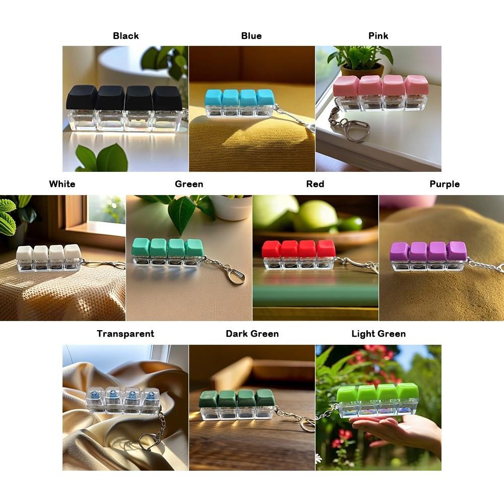 Funny Diy Keycaps Toy Keyboard Fidget with Keychain Stress Relief Keyboard Keychain Button Keycaps Adults